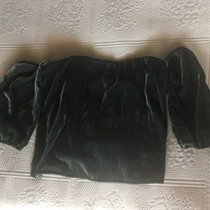 Guess Velvet Corduroy off the Shoulder Blouse